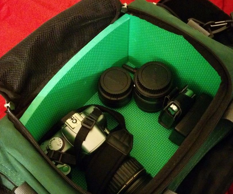 Continuing the foam board application for a reinforcing a camera bag