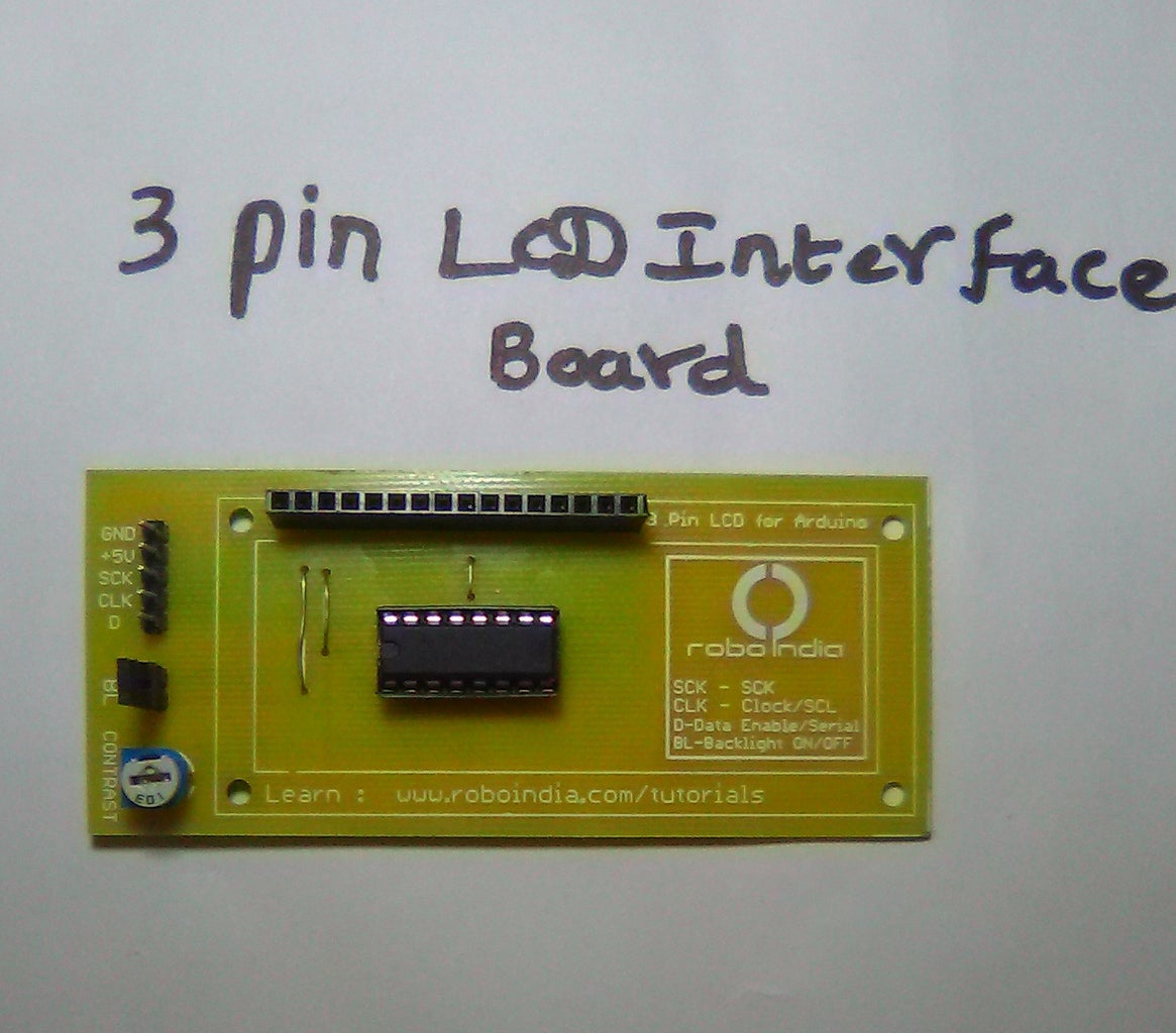 LCD(16x2) Interfacing With Arduino Using 3 Pins