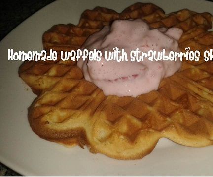 Homemade Waffels With Strawberries Skyr Recipe