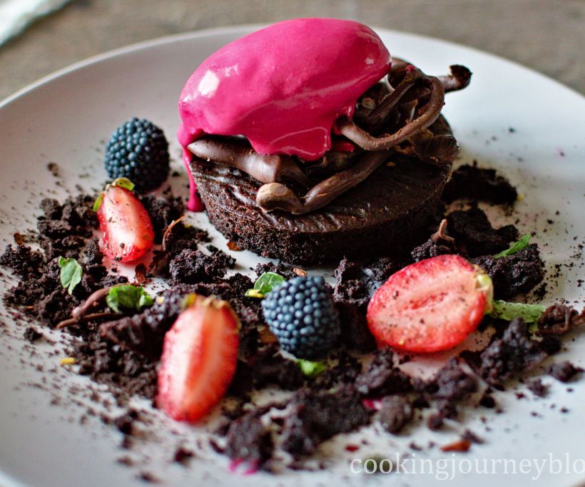 Chili Garden on the Plate - Chocolate Cake With Spicy Ice Cream