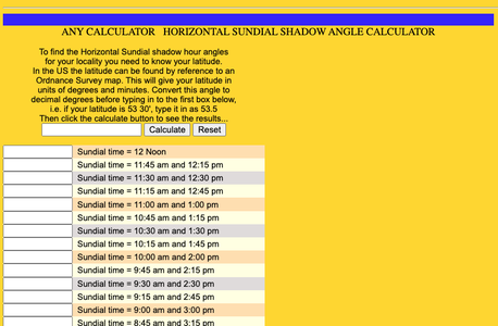Determine the Markings on the Face of the Sundial