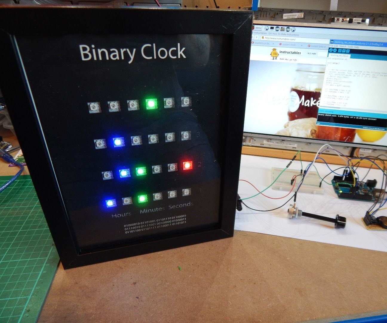Binary Clock Using Neopixels