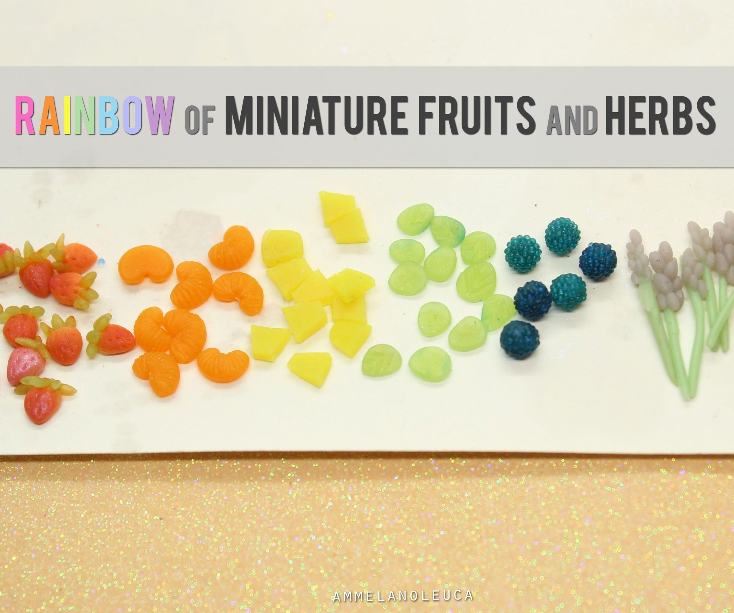 Easy Miniature Clay Fruit and Herbs - Rainbow