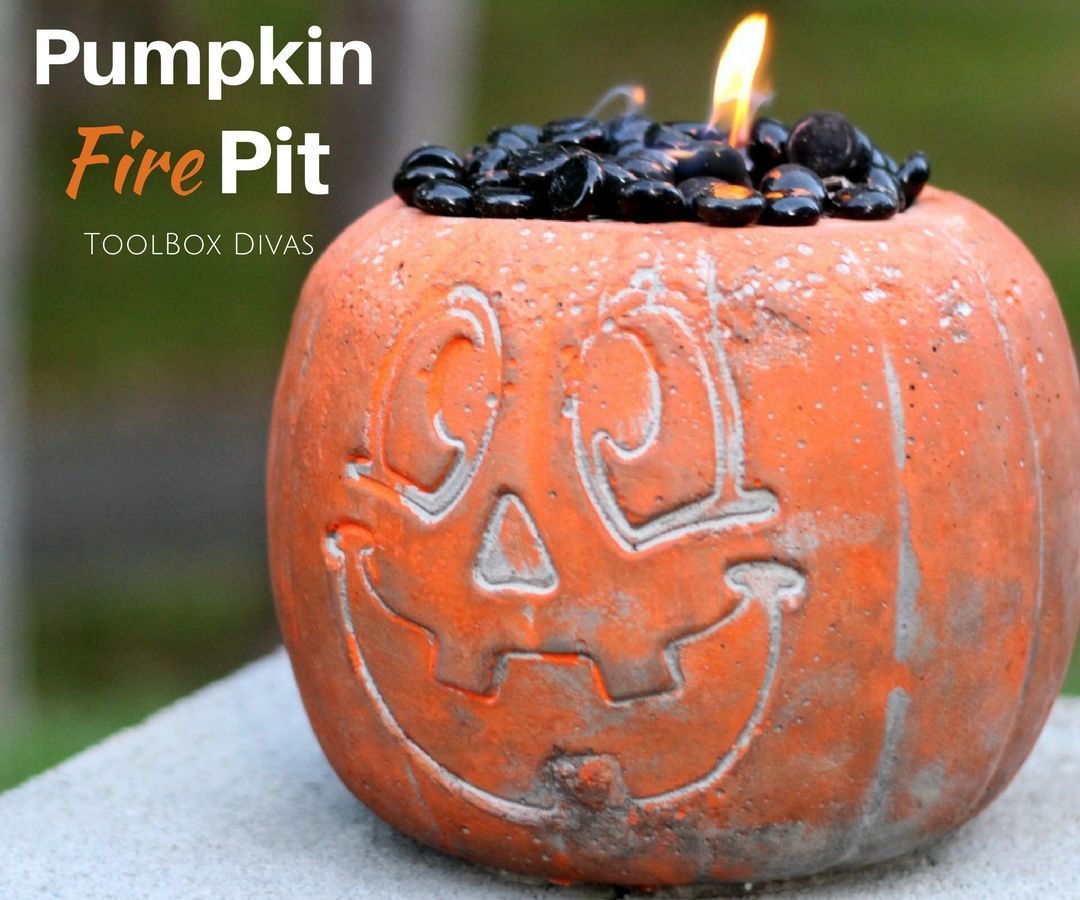 DIY Concrete Halloween Pumpkin Fire Pit