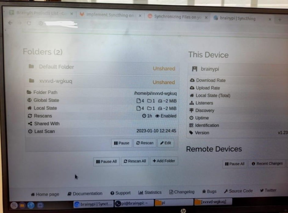 Using Syncthing for Backups On Brainy Pi