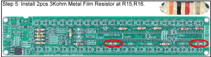 Install 2pcs 3Kohm Metal Film Resistor at R15,R16