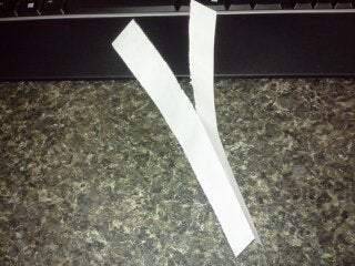 Take the Leftover, Fold in Half and Pull Apart.  Cut If Scissors Are Available