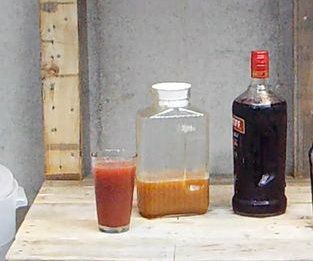 Peach Juice and Blueberry Infused Vodka