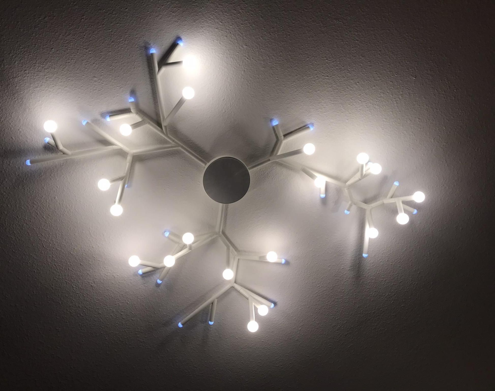 Ceiling Branch Lamp From PVC Pipe & 3D Prints 
