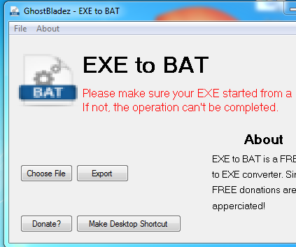 EXE Back to a BAT