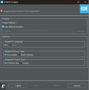 Create Project on STM32CubeIDE