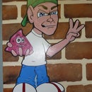 Create a faux brick finish with spray paint