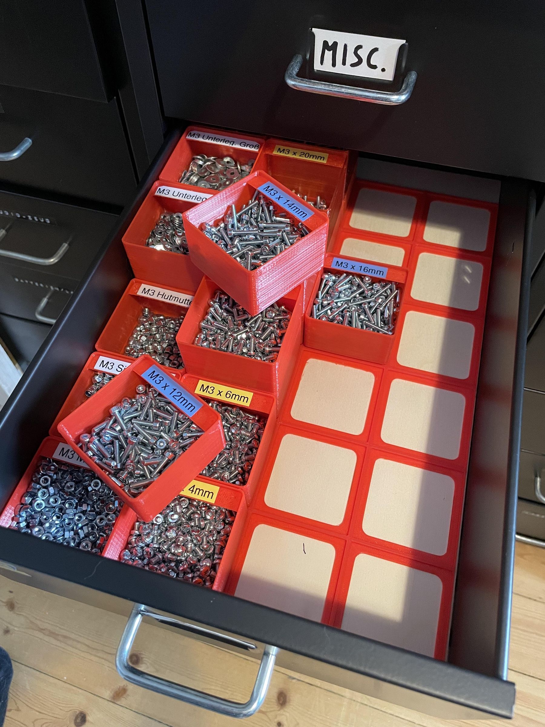 3D Printed Screw Organizer for the IKEA Helmer Drawer