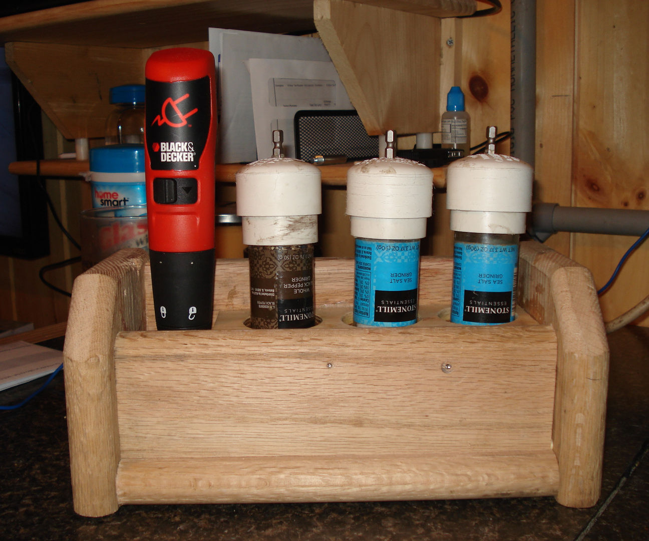   Bachelor's homemade powered pepper grinder