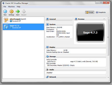 Run Sage Virtual Machine