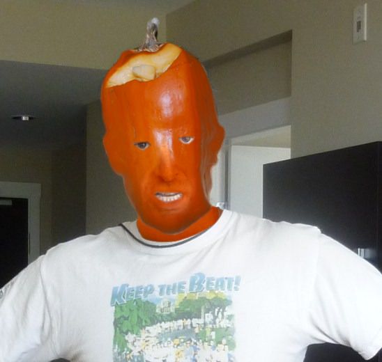 A virtual pumpkin makeup job using Photofuser