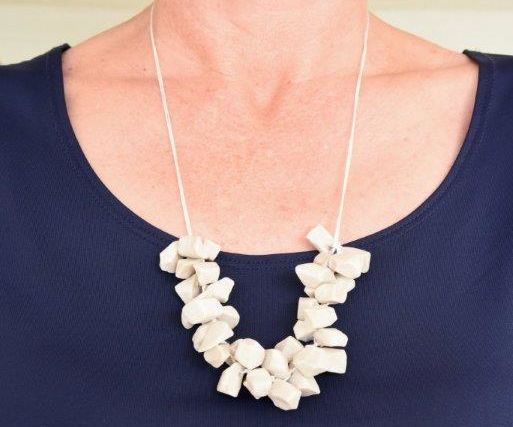 Geometric Clay Bead Necklace