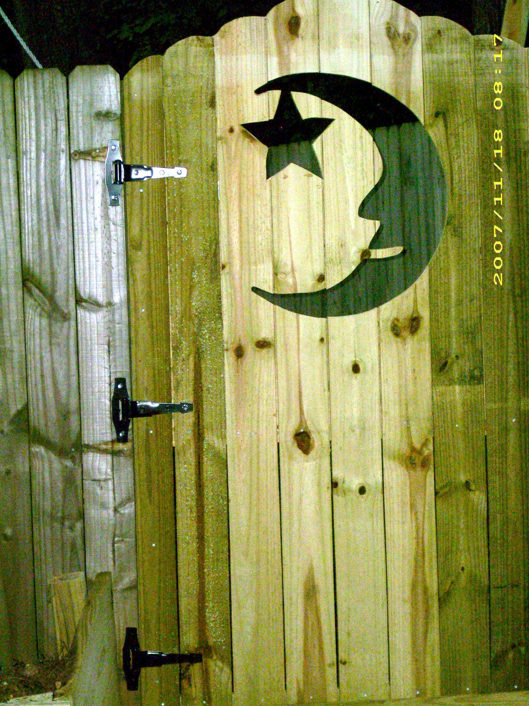Decorative Moon Privacy Fence Gate