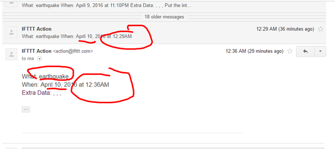 Notification After a Fake Eartquake (Manual Vibration)