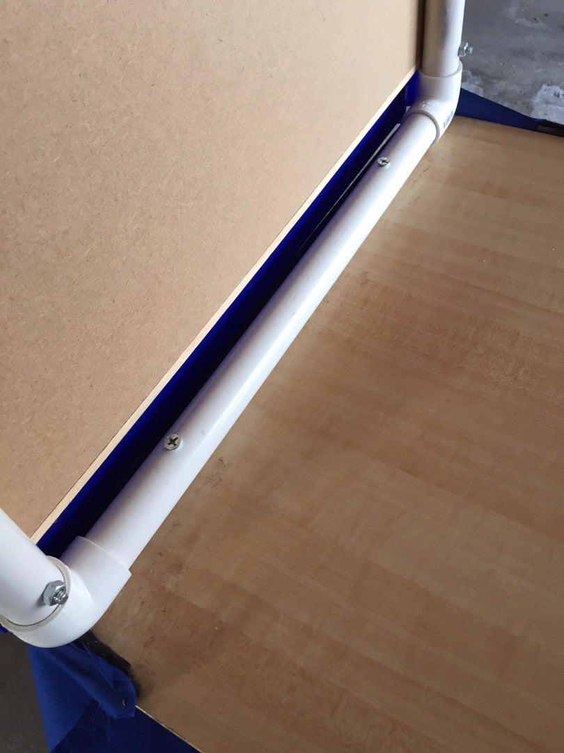 Attach Two PVC Pieces to the Table Top.