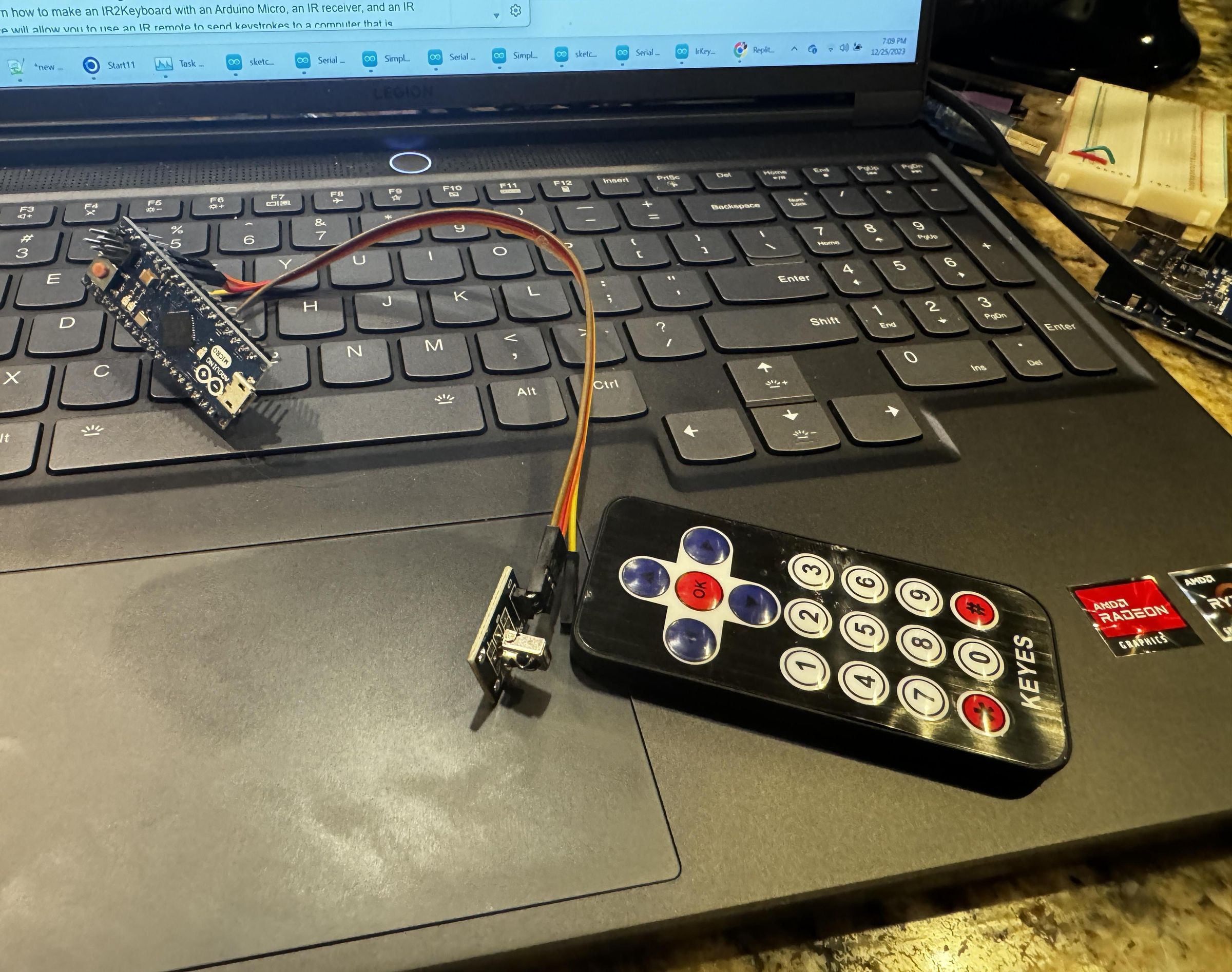 IR2Keyboard - Converting Infrared Remote Control Signals Into Keyboard Strokes.