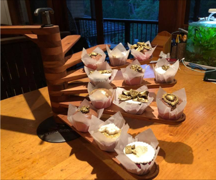 Wooden Fold-out Food/platter Serving Stand.
