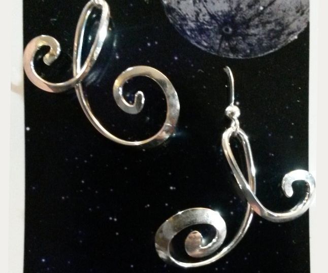 Swirled Silver Earrings