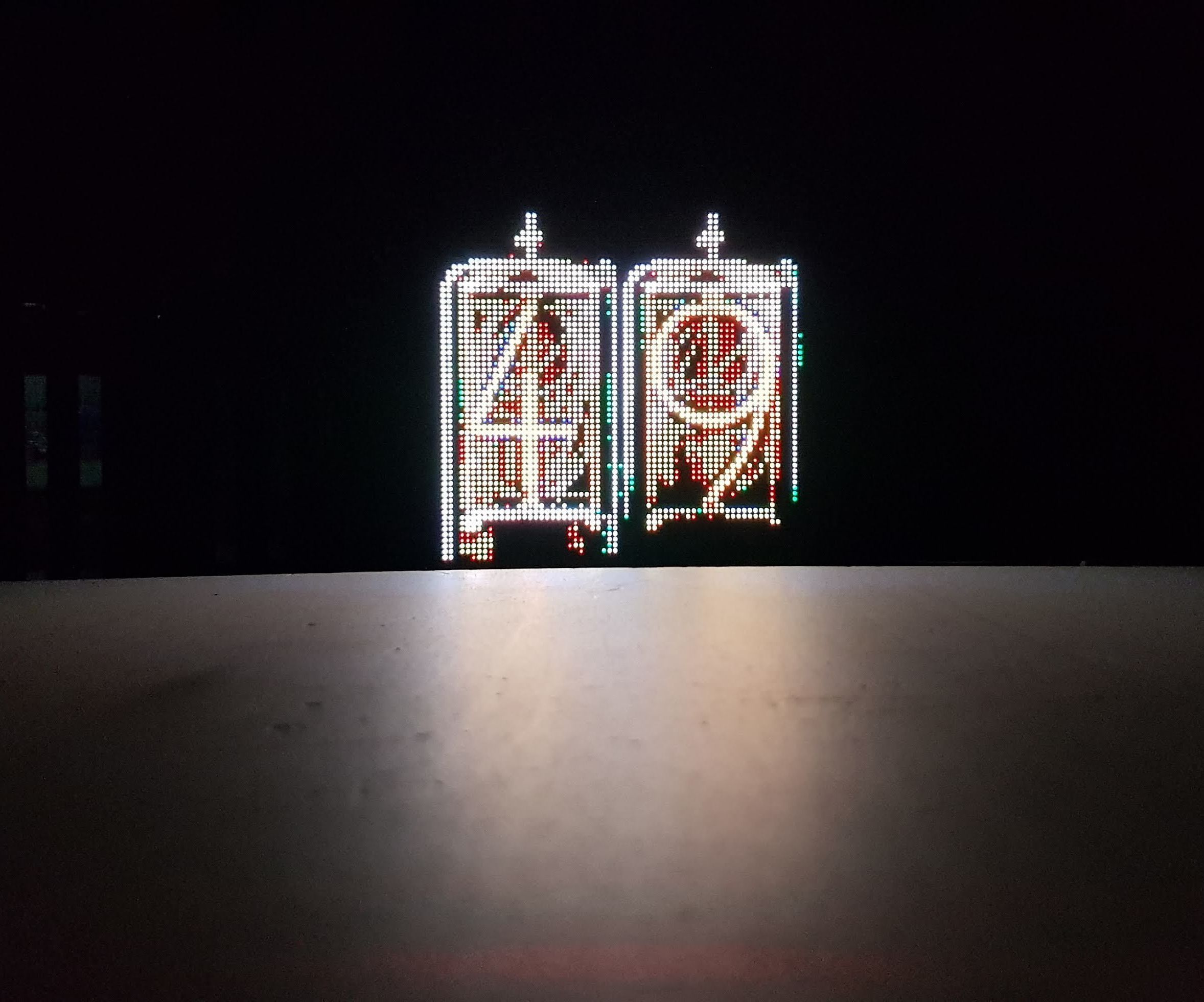VIRTUAL NIXIE CLOCK ON LED MATRIX 64X64