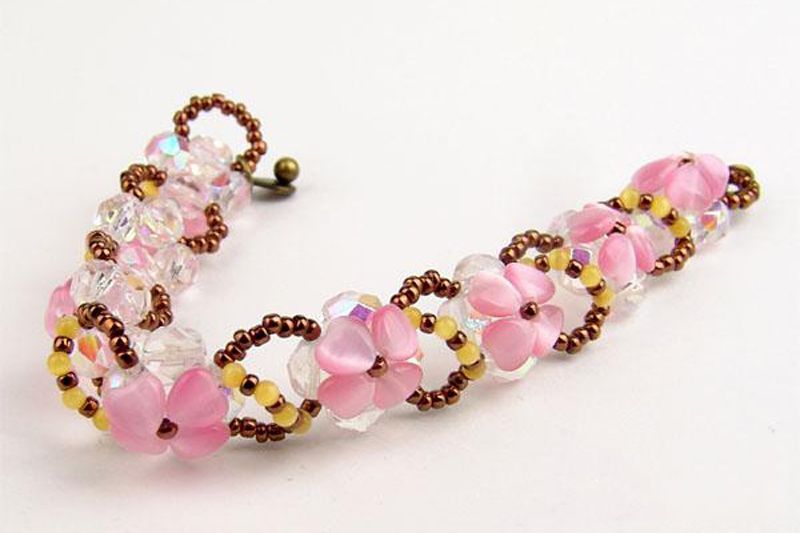 Beaded Bracelets Out of Heart Glass Beads