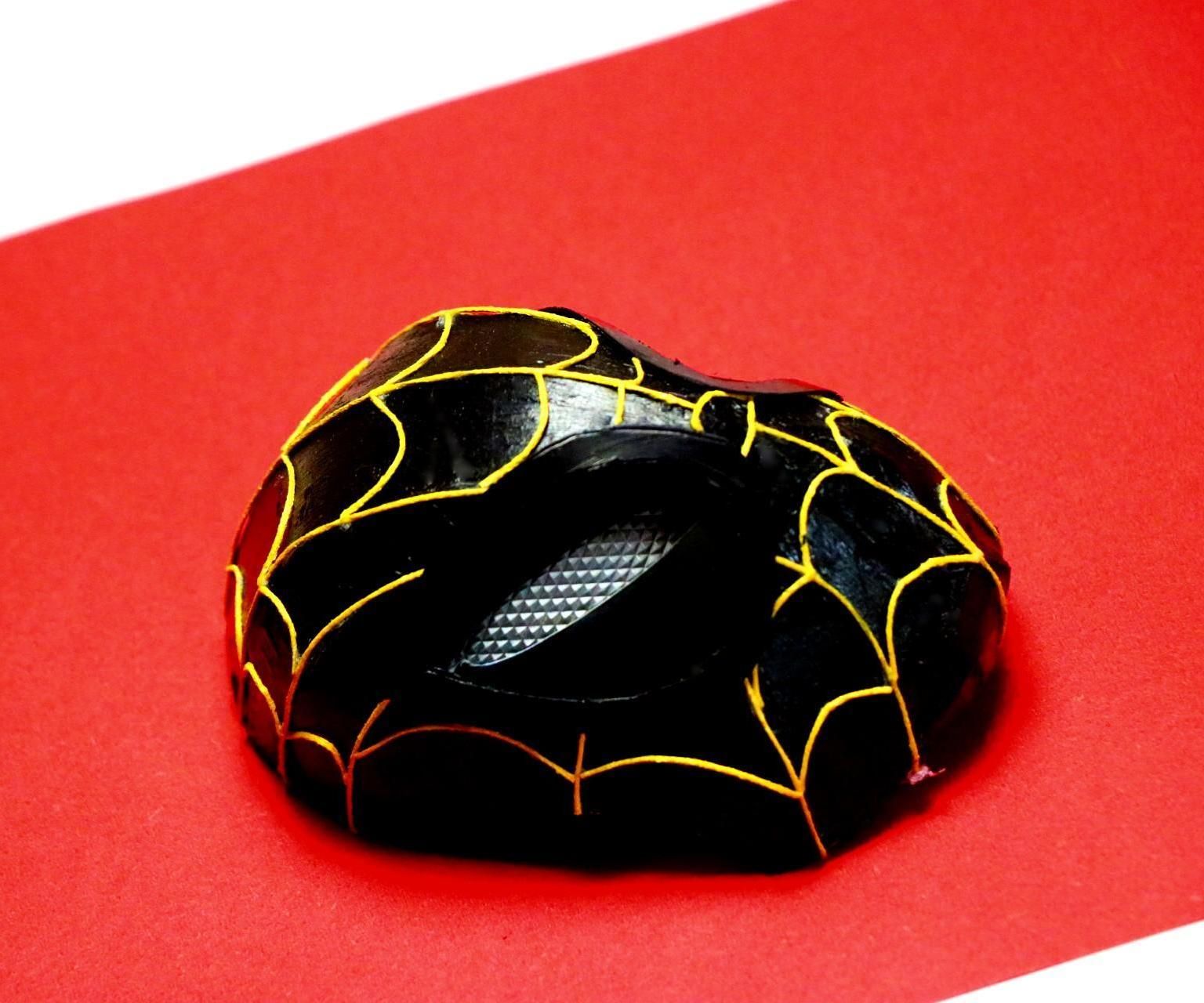 Functional Spiderman Mask From No Way Home With Moving Lens - Gold and Black Mini Version