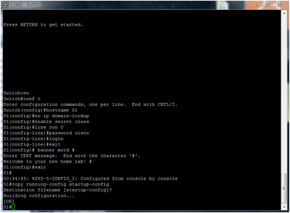 Configuring Switch 1 (S1)