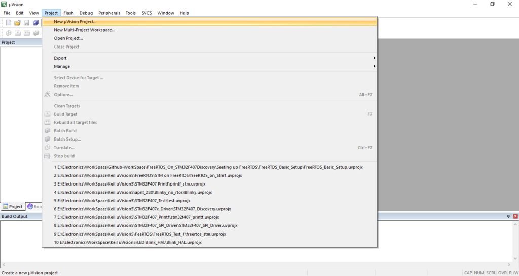 Open Keil UVision IDE