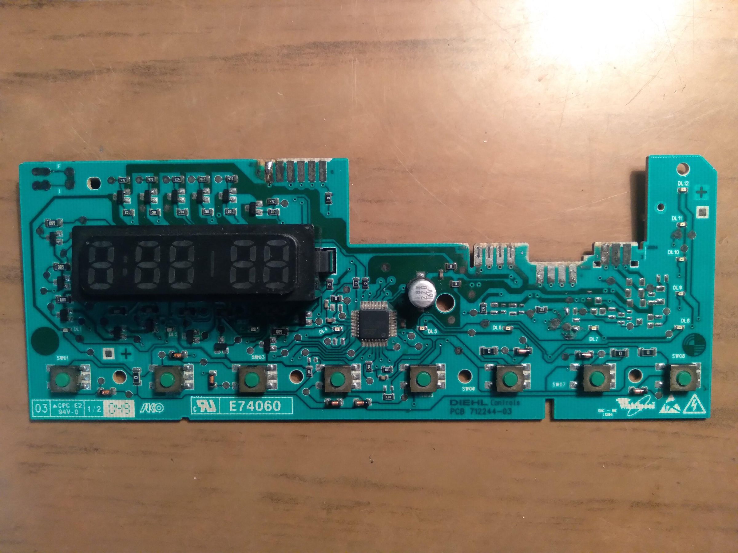 Fully Automatic Front Loading Whirlpool Washing Machine Timer Control Board Emulation 8 Steps