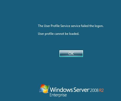 User Profile Service Failed Logon Fix