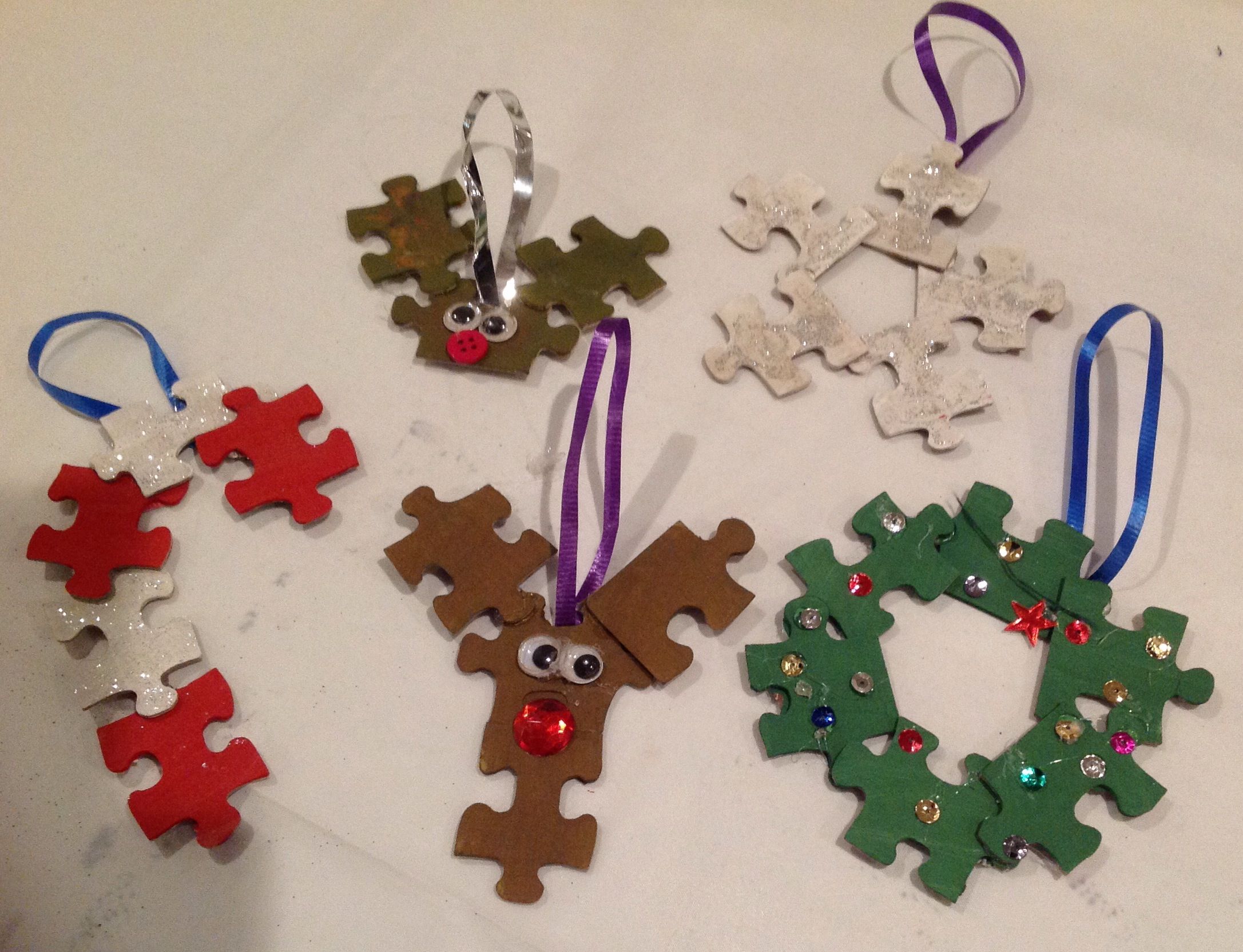 Puzzle Piece Ornaments