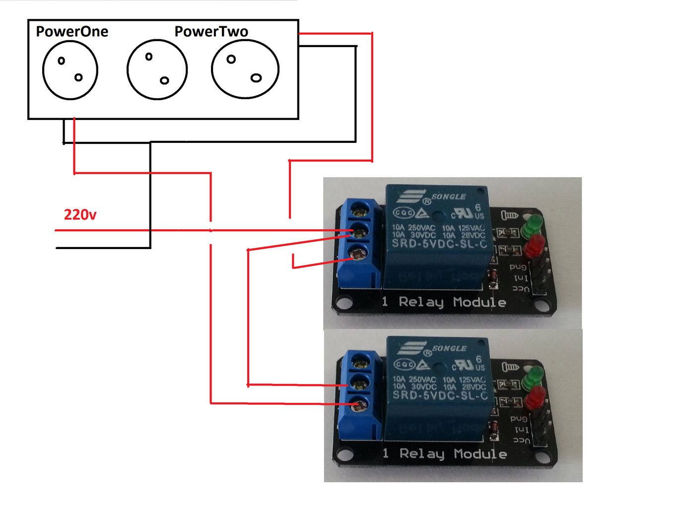 Connect Relays to Power Sockets