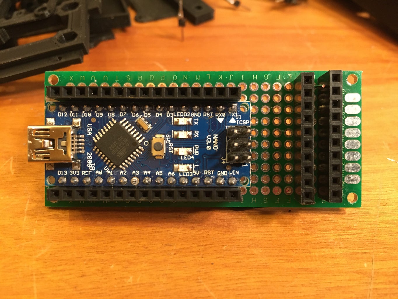 Prepare the Perf Board: Arduino and Pin Headers