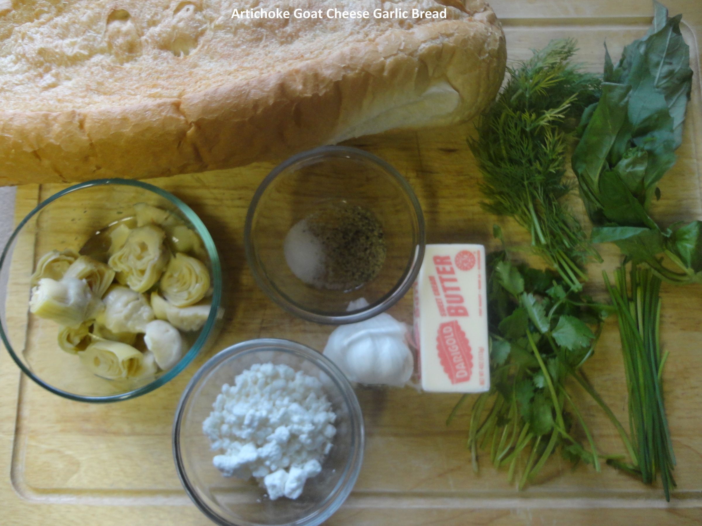 Artichoke Goat Cheese Garlic Bread