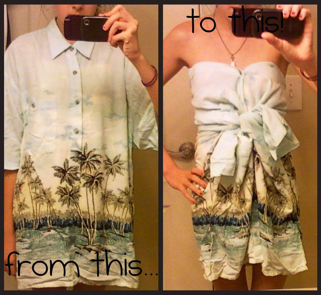 How to Make a Cute, Easy, No Sew Dress From an Old Shirt!
