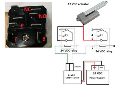 Wiring the 12 VDC Actuator
