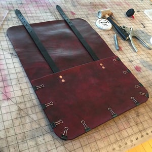 Set Your Straps to the Back Pocket and Glue the Back Pocket to the Back of the Bag. 