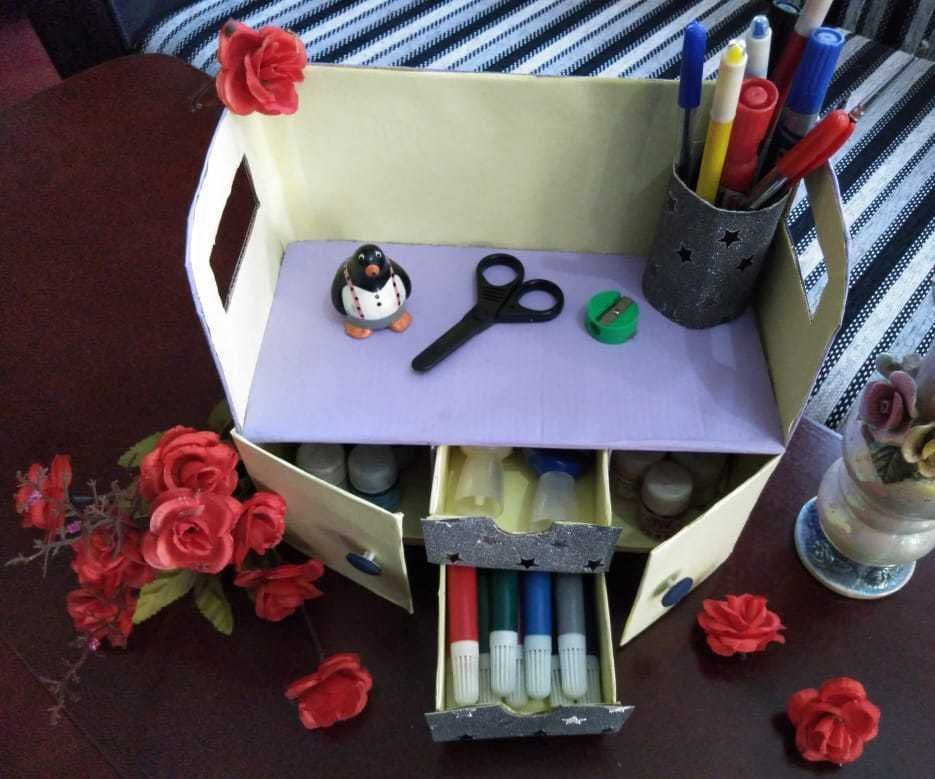 How to Make Cardboard Desk Organizer