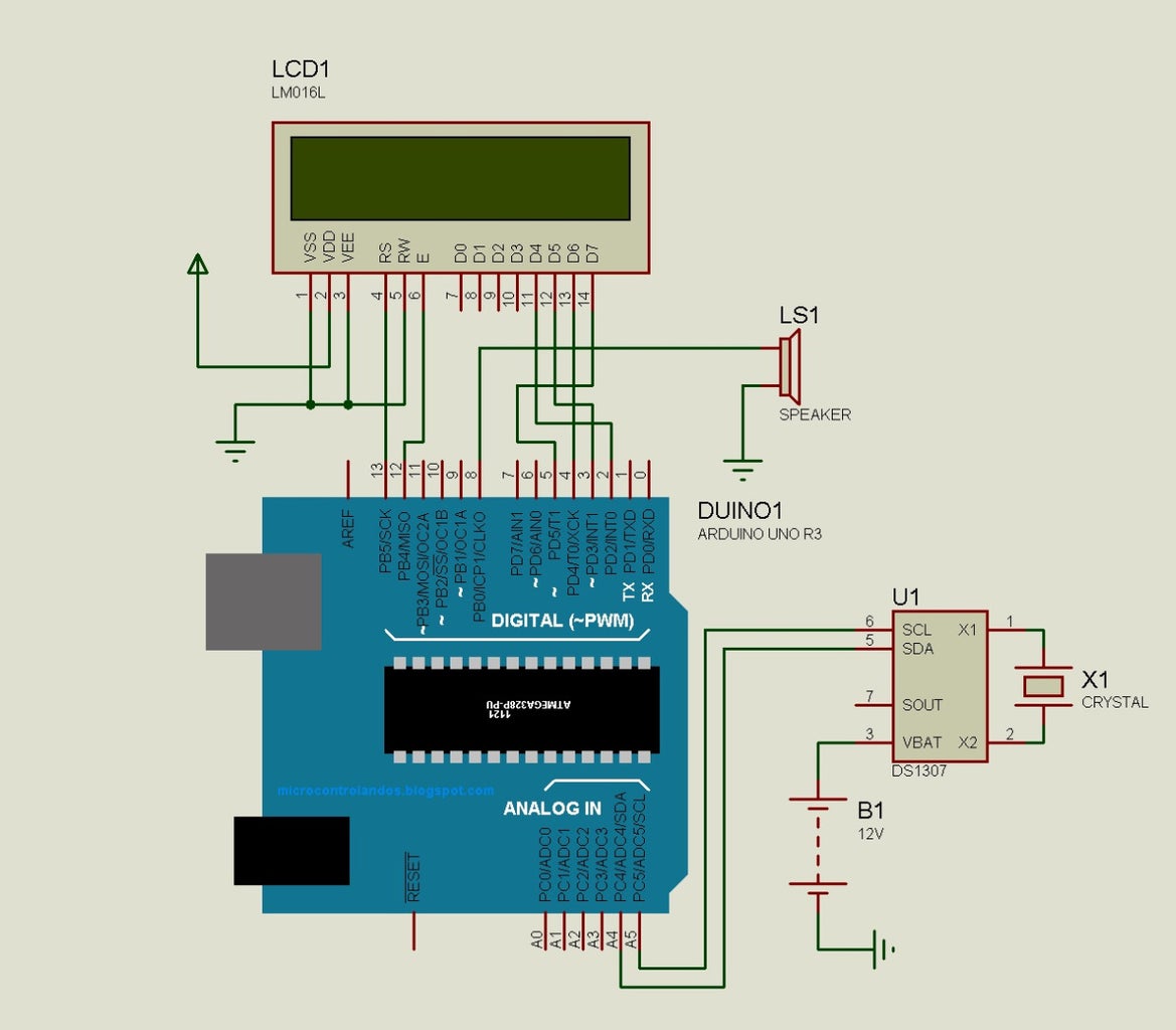 RTC Ds1307 Arduino Based Alarm System : 5 Steps - Instructables
