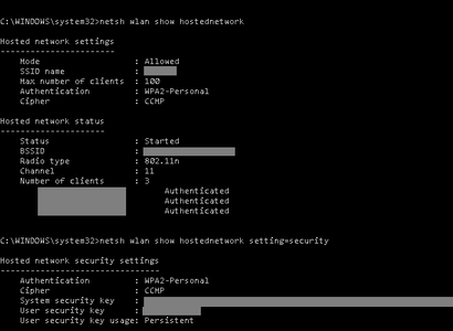 Hosted Network Mode Settings