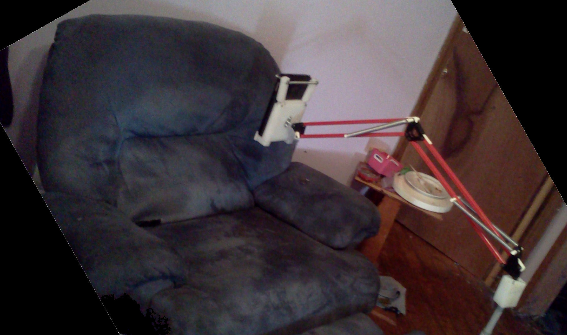 Zero Gravity Tablet or Ereader Floor Stand From Balanced Arm Lamp