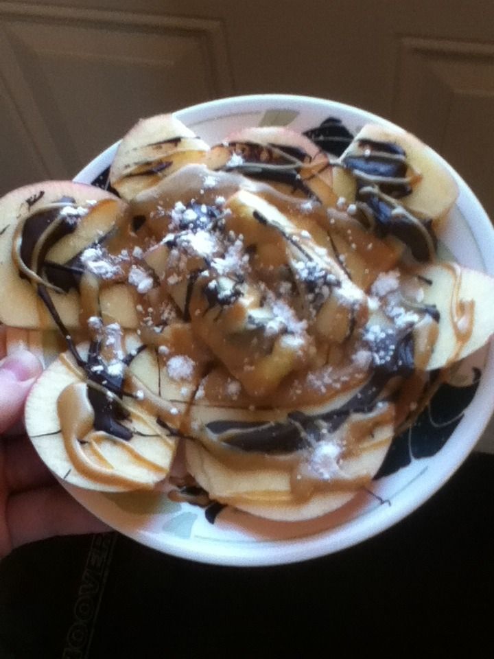 Apple Chocolate and Peanut Butter Snack