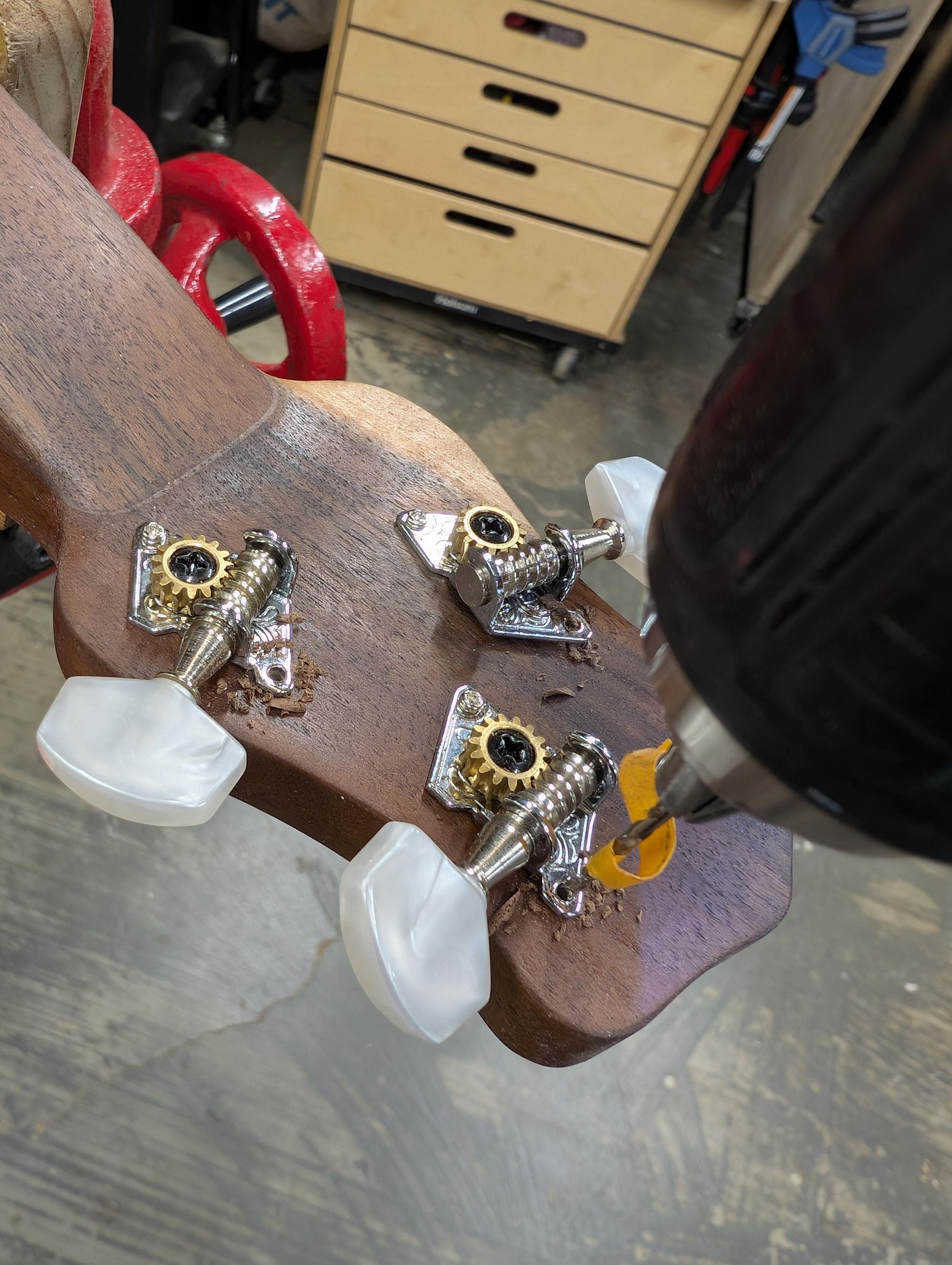 Install the Tuners and Glue the Fret Board