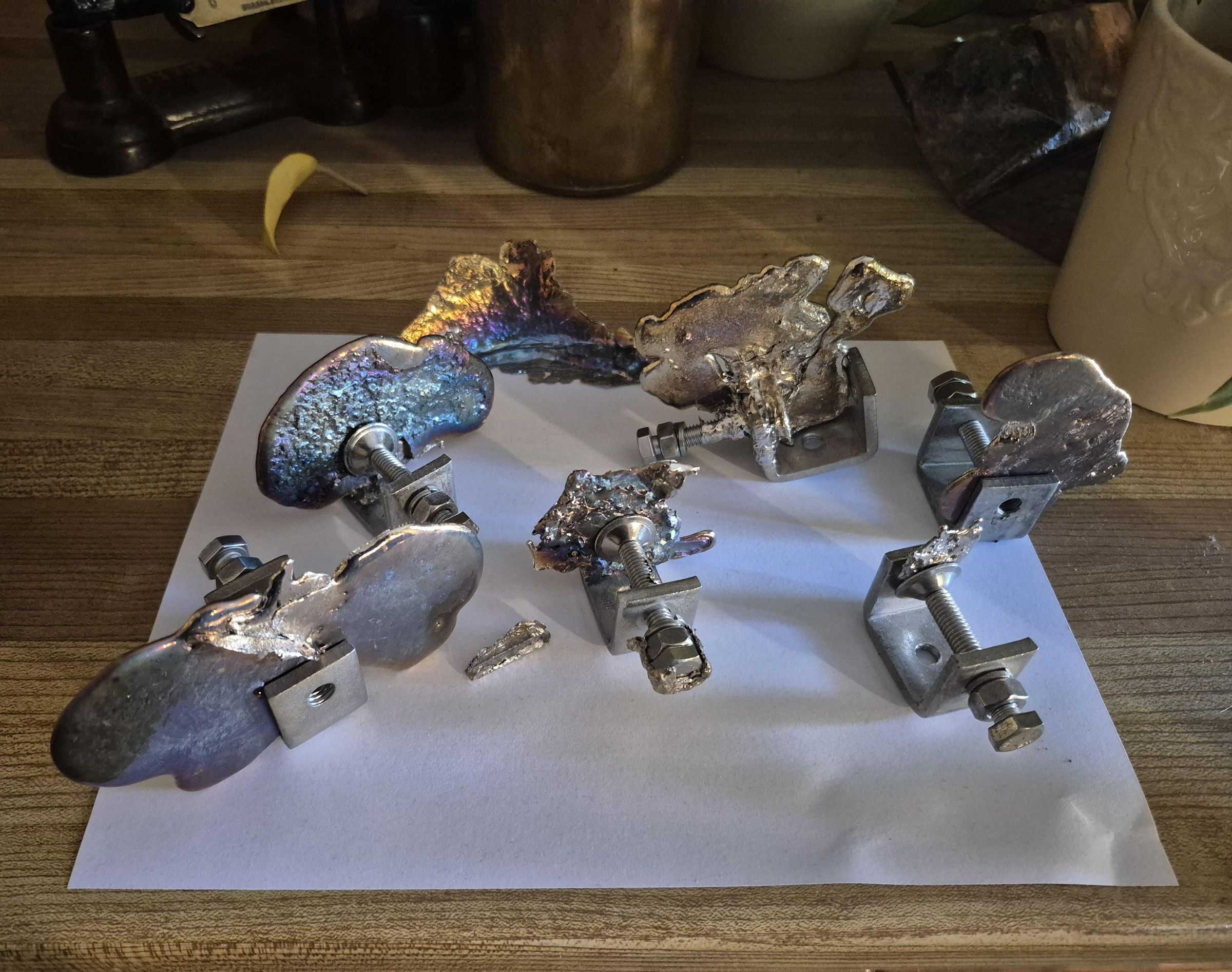 Converting Bismuth Metal Into Rainbow and Gold Art (2D Molds).