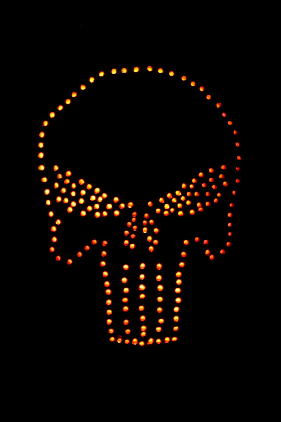 Punisher Skull Pumpkin Stencil