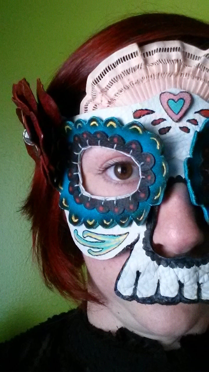 Leather Calavera Mask